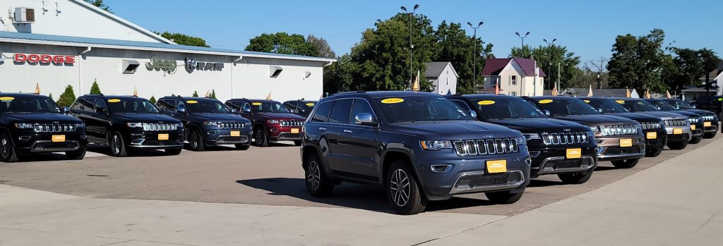rows of SUVs at Brad Deery Motors