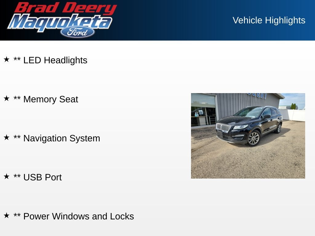 2019 Lincoln MKC Select