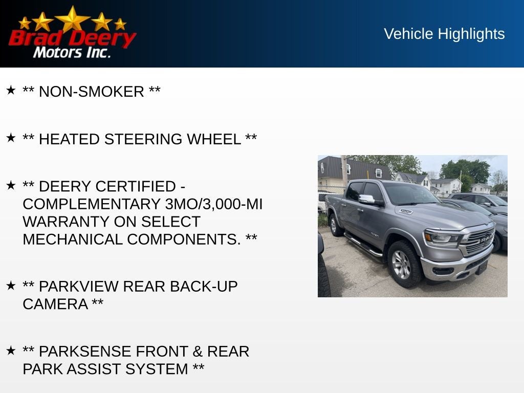 2019 RAM 1500 Laramie Crew Cab 4X4