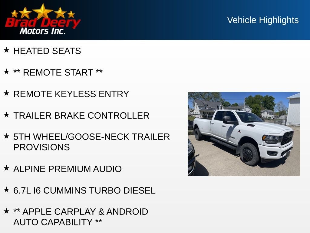 2024 RAM 3500 Big Horn Crew Cab 4X4 Diesel