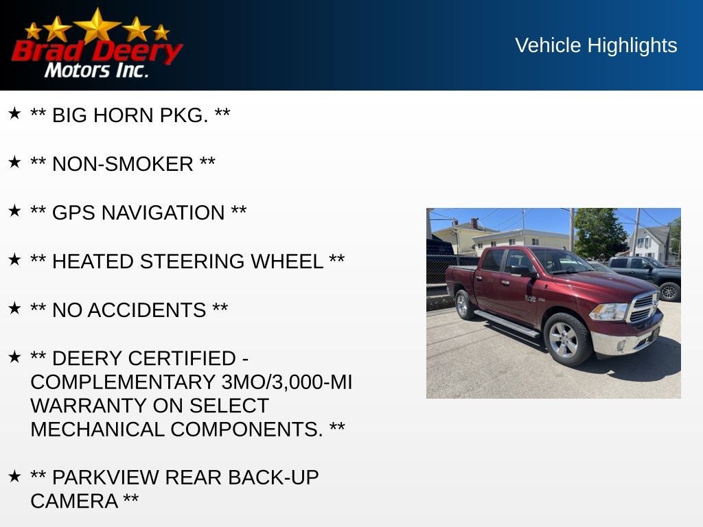 2017 RAM 1500 Big Horn Crew Cab 4X4
