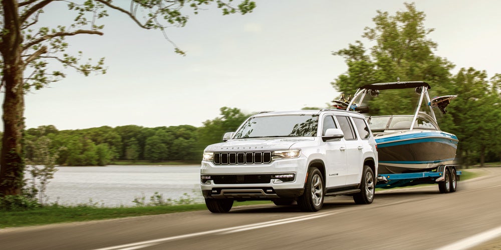 Wagoneer pulling a boat