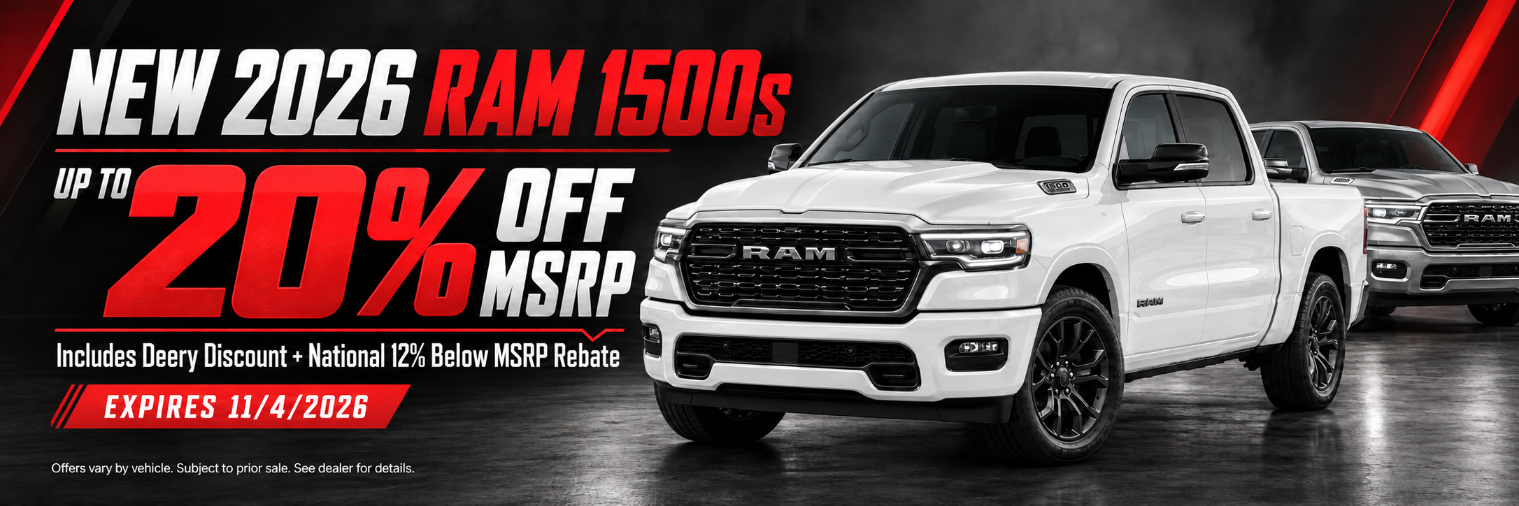 Up to 20% off new 2026 RAM 1500's