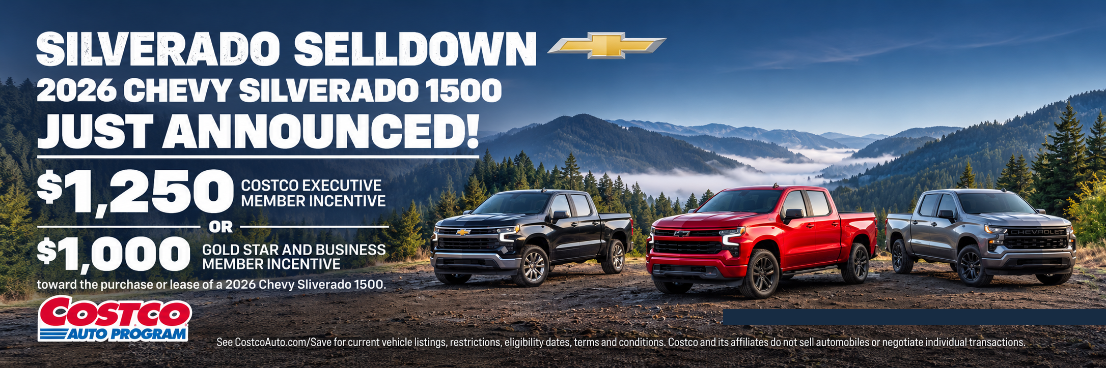 CostCo Members Rebate on New 26 Silverado 1500s