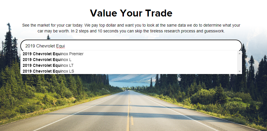 use trade tool for instant estimate